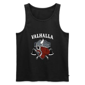 Valhalla I Guerrier Viking - Débardeur bio Premium Homme - noir - Devant - Michal (187cm)