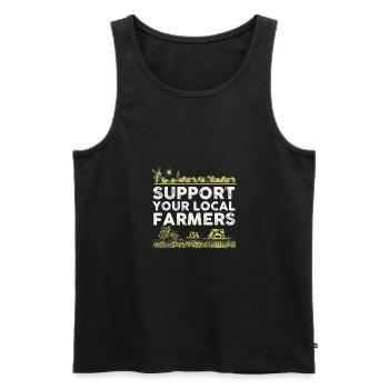 Support Your Local Farmers I Funny Farming - Men's Premium Organic Tank Top - black - Front - Michal (187cm)