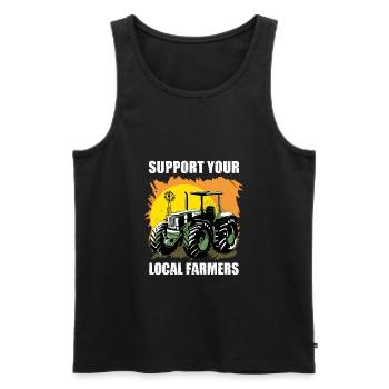 Support Your Local Farmers I Funny Farming - Men's Premium Organic Tank Top - black - Front - Michal (187cm)