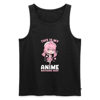 This Is My Anime Watching Shirt I Kawaii Girl - Männer Premium Bio Tank Top - Schwarz - Vorne - Michal (187cm)
