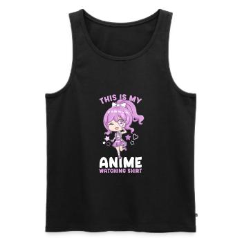 This Is My Anime Watching Shirt I Kawaii Girl - Männer Premium Bio Tank Top - Schwarz - Vorne - Michal (187cm)