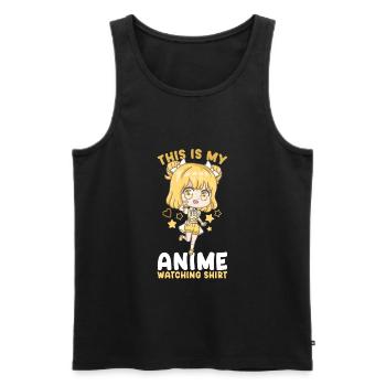 This Is My Anime Watching Shirt I Kawaii Girl - Männer Premium Bio Tank Top - Schwarz - Vorne - Michal (187cm)