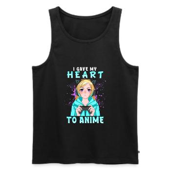 J’ai donné mon cœur à l’anime I Otaku Kawaii Girl - Débardeur bio Premium Homme - noir - Devant - Michal (187cm)