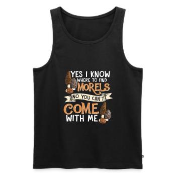 Yes i know where to find the Morels I Schwammerl - Männer Premium Bio Tank Top - Schwarz - Vorne - Michal (187cm)