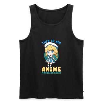 This Is My Anime Watching Shirt I Kawaii Girl - Männer Premium Bio Tank Top - Schwarz - Vorne - Michal (187cm)