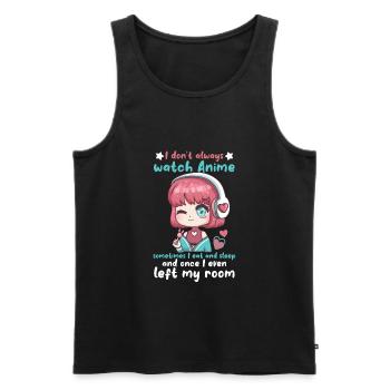 Je ne regarde pas toujours l’anime I cute Chibi Kawaii - Débardeur bio Premium Homme - noir - Devant - Michal (187cm)