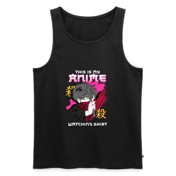 This Is My Anime Watching Shirt I Kawaii Otaku - Männer Premium Bio Tank Top - Schwarz - Vorne - Michal (187cm)