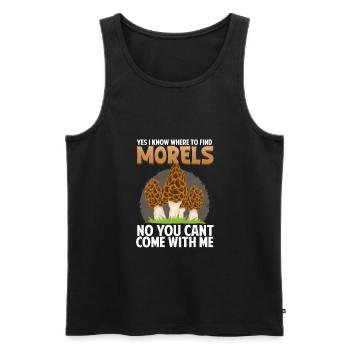 Yes I Know Where To Find Good Morels I Schwammerl - Männer Premium Bio Tank Top - Schwarz - Vorne - Michal (187cm)