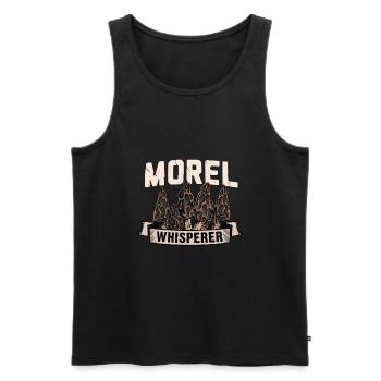 Morel Whisperer I Funny Mycologist Mushroom - Männer Premium Bio Tank Top - Schwarz - Vorne - Michal (187cm)