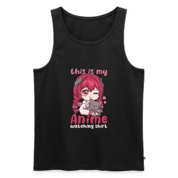 This Is My Anime Watching Shirt I Kawaii Otaku - Männer Premium Bio Tank Top - Schwarz - Vorne - Michal (187cm)