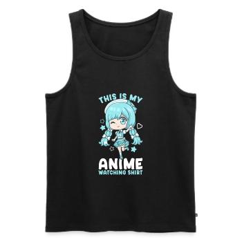 This Is My Anime Watching Shirt I Kawaii Otaku - Männer Premium Bio Tank Top - Schwarz - Vorne - Michal (187cm)