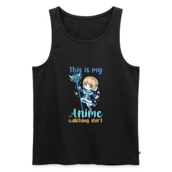 This Is My Anime Watching Shirt I Kawaii Otaku - Männer Premium Bio Tank Top - Schwarz - Vorne - Michal (187cm)