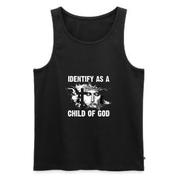 Identifiez-vous comme un enfant de Dieu I Jésus - Débardeur bio Premium Homme - noir - Devant - Michal (187cm)