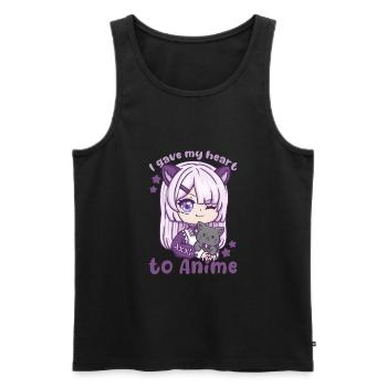 J’ai donné mon cœur à l’anime I manga kawaii otaku - Débardeur bio Premium Homme - noir - Devant - Michal (187cm)