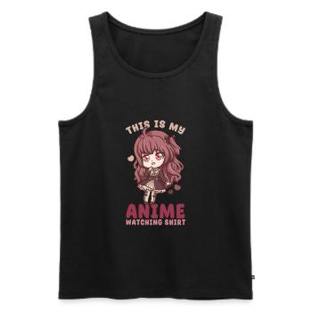This Is My Anime Watching Shirt I Kawaii Otaku - Männer Premium Bio Tank Top - Schwarz - Vorne - Michal (187cm)