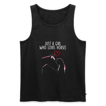 HORSEANDGIRLJUSTAGIRLWHOWLOVESHORSES - Men's Premium Organic Tank Top - black - Front - Michal (187cm)