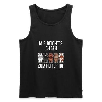 HORSESPACK2MIRREICHTSICHGEHZUMREITERHOF - Männer Premium Bio Tank Top - Schwarz - Vorne - Michal (187cm)