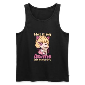 This Is My Anime Watching Shirt I Kawaii Otaku - Männer Premium Bio Tank Top - Schwarz - Vorne - Michal (187cm)