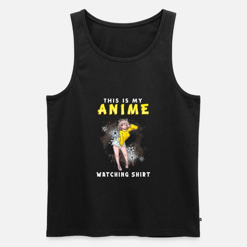 ANIME9THISISMYANIMEWATCHINGSHIRT - Männer Premium Bio Tank Top - Schwarz
