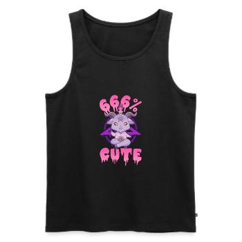 666% Cute Satanic Chibi Anime Kawaii Baphomet - Männer Premium Bio Tank Top - Schwarz - Vorne - Michal (187cm)