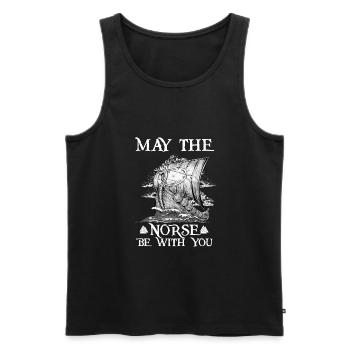 front 33811662298212142 - Männer Premium Bio Tank Top - Schwarz - Vorne - AI Model Male 178 light (178cm)