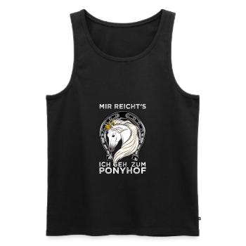 CROWNEDHORSE2MIRREICHTSICHGEHZUMPONYHOF - Men's Premium Organic Tank Top - black - Front - Michal (187cm)