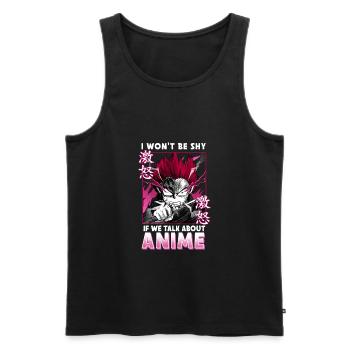 ANIME BOYS IWONTBESHYIFWETALKABOUTANIME - Débardeur bio Premium Homme - noir - Devant - Michal (187cm)