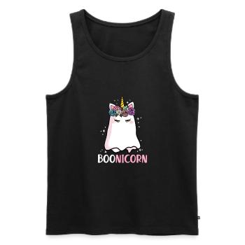 Halloween Boonicorn Unicorn Ghost Girls Gift - Men's Premium Organic Tank Top - black - Front - Michal (187cm)