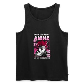 ANIME BOYS IONLYCAREABOUTANIMEANDLIKEMAYE3PEOPLE - Débardeur bio Premium Homme - noir - Devant - Michal (187cm)