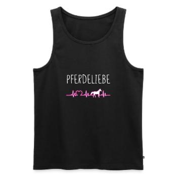 HEARTBEATPFERDELIEBE - Männer Premium Bio Tank Top - Schwarz - Vorne - Michal (187cm)