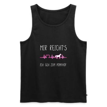 HEARTBEATMIRREICHTSICHGEHZUMPONYHOF - Männer Premium Bio Tank Top - Schwarz - Vorne - Michal (187cm)