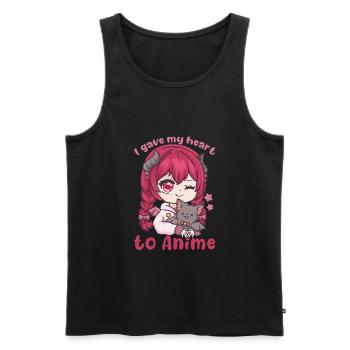 I Gave My Heart To Anime I Manga Kawaii Otaku - Männer Premium Bio Tank Top - Schwarz - Vorne - Michal (187cm)