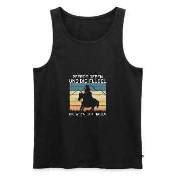 Pferde geben uns die Flügel die wir nicht haben - Männer Premium Bio Tank Top - Schwarz - Vorne - AI Model Male 178 light (178cm)
