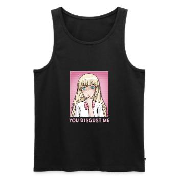 Chibi Anime Girl You Disgust Me - Men's Premium Organic Tank Top - black - Front - Michal (187cm)
