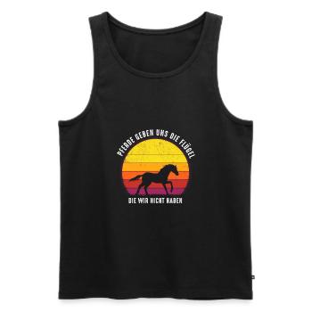Pferde geben uns die Flügel die wir nicht haben - Männer Premium Bio Tank Top - Schwarz - Vorne - AI Model Male 178 light (178cm)