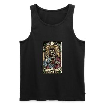 Jesus I Tarot Card I Hellseher - Männer Premium Bio Tank Top - Schwarz - Vorne - Michal (187cm)