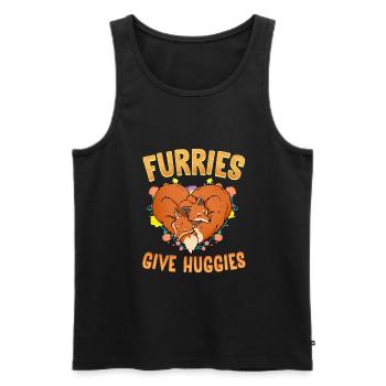 Furries give Huggies I Furry Fandom I Cosplay - Men's Premium Organic Tank Top - black - Front - Michal (187cm)