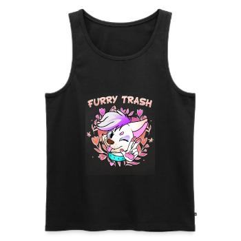 Furry Trash I Furries Convention I Anime Cosplay - Men's Premium Organic Tank Top - black - Front - AI Model Male 178 light (178cm)