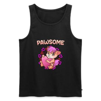 Pawsome I Furry Fandom Cospaly - Männer Premium Bio Tank Top - Schwarz - Vorne - AI Model Male 178 light (178cm)