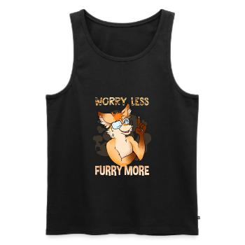 Worry less Furry more I Fursona Cosplay Fandom - Männer Premium Bio Tank Top - Schwarz - Vorne - Michal (187cm)