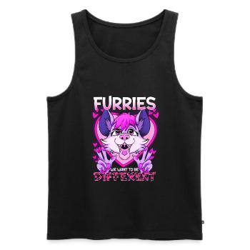 Furries we want to be different I Furries Fandom - Men's Premium Organic Tank Top - black - Front - Michal (187cm)