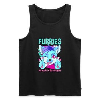 Furries we want to be different I Furries Fandom - Men's Premium Organic Tank Top - black - Front - Michal (187cm)