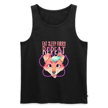 Eat Sleep Furry Repeat I Furries Fandom Cosplay - Men's Premium Organic Tank Top - black - Front - Michal (187cm)