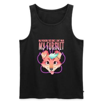 Je ne porte que ça parce que je ne peux pas porter ma fursuit - Débardeur bio Premium Homme - noir - Devant - Michal (187cm)