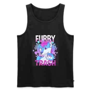 Furry Trash I Furries Convention I Anime Cosplay - Men's Premium Organic Tank Top - black - Front - AI Model Male 178 light (178cm)