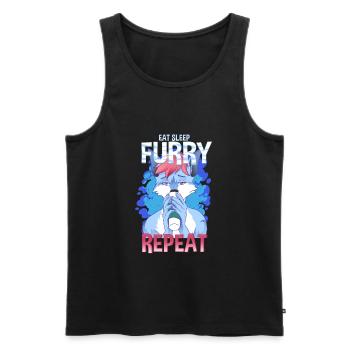 Manger Dormir Furry Répéter I Furries Fandom Cosplay - Débardeur bio Premium Homme - noir - Devant - Michal (187cm)