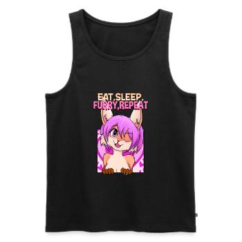 Eat Sleep Furry Repeat I Furries Fandom Cosplay - Men's Premium Organic Tank Top - black - Front - Michal (187cm)