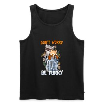 Don't worry be Furry I Furries Fandom I Anime - Men's Premium Organic Tank Top - black - Front - Michal (187cm)
