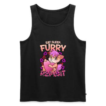 Eat Sleep Furry Repeat I Furries Fandom Cosplay - Männer Premium Bio Tank Top - Schwarz - Vorne - AI Model Male 178 light (178cm)