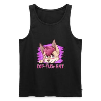 Dif-Fur-Ent I Furry Fandom I Furries Cosplay - Männer Premium Bio Tank Top - Schwarz - Vorne - AI Model Male 178 light (178cm)
